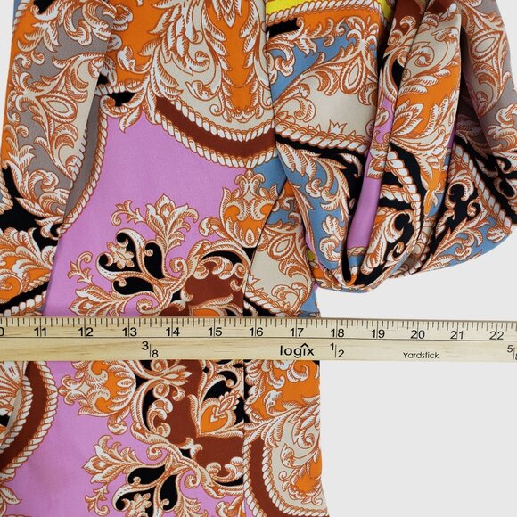 Intempo Womens Paisely Blazer Plus Pink Multicolor Italian Style Boxy Size M - Picture 3 of 8